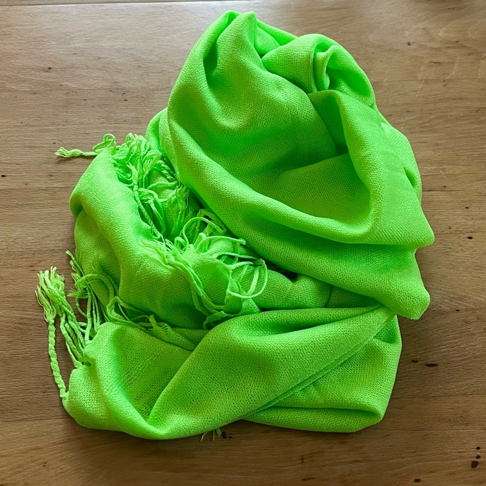 Pashmina Neon Lime Green Scarf